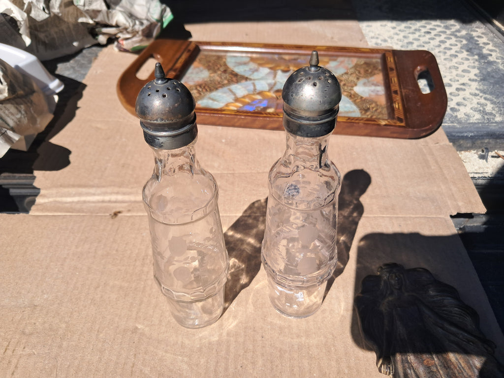 Victorian Cut Glass Salt & Pepper