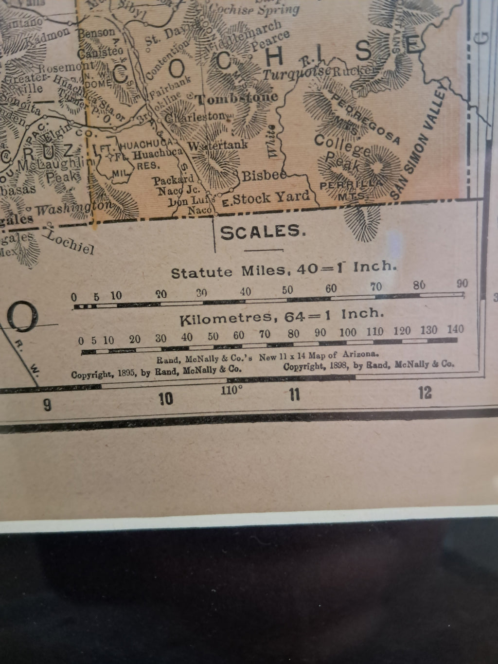 Arizona Map, framed