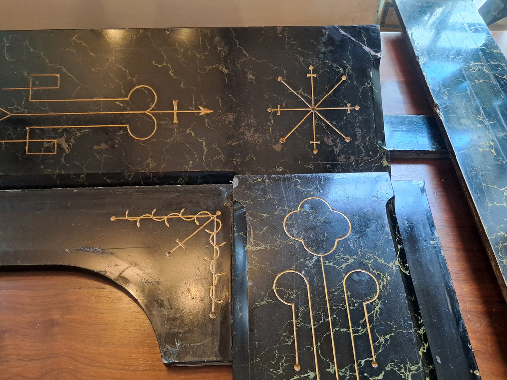 1880 Soapstone Fireplace Surround, faux marble paint
