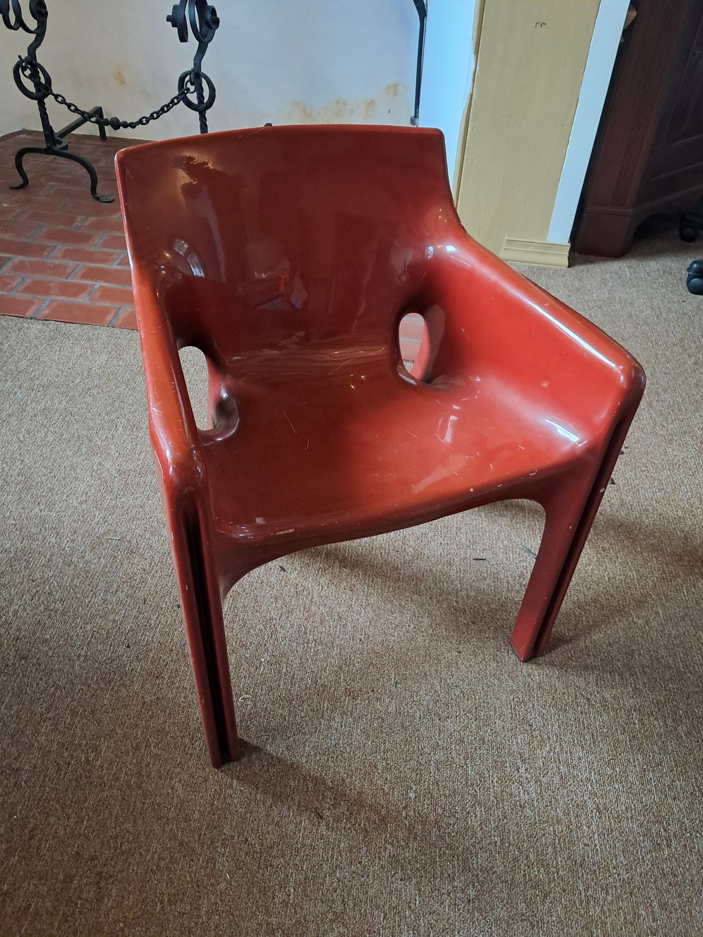 "Gaudi" armchair by Vico Magistretti in 1970 early patent pending model