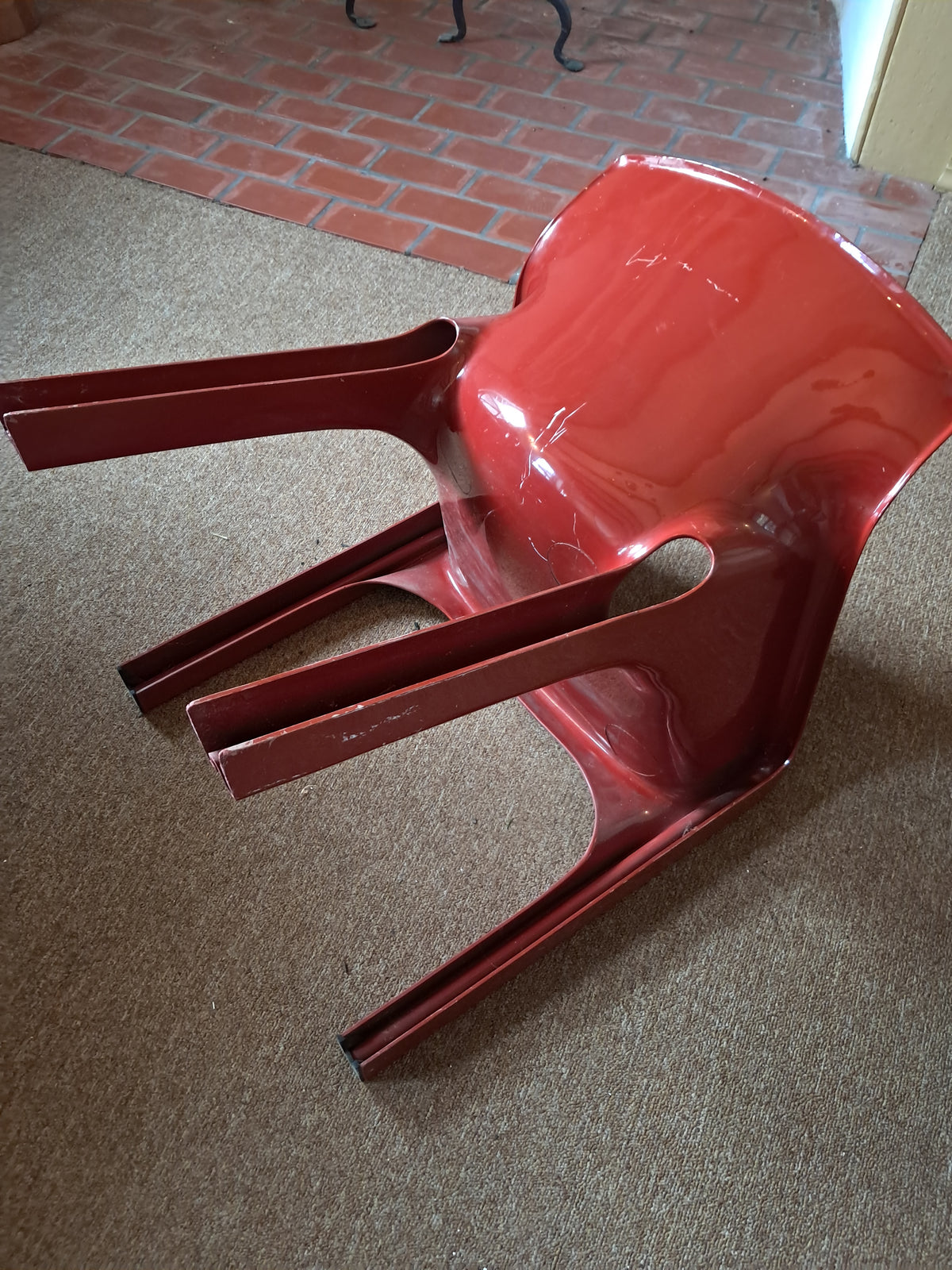 "Gaudi" armchair by Vico Magistretti in 1970 early patent pending model